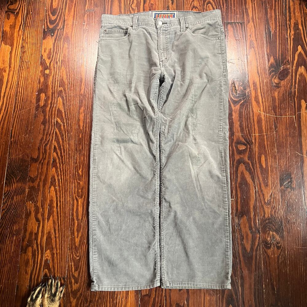 Levi's 40 Y2K Corduroy Pants Gray Low Loose